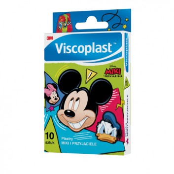 VISCOPLAST MIKI I PRZYJACIELE Plastry z opatrunkiem, 10 sztuk
