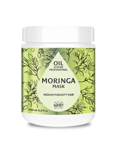 RONNEY Professional Oil System Maska MORINGA, Włosy średnioporowate, 1000 ml zdjęcie