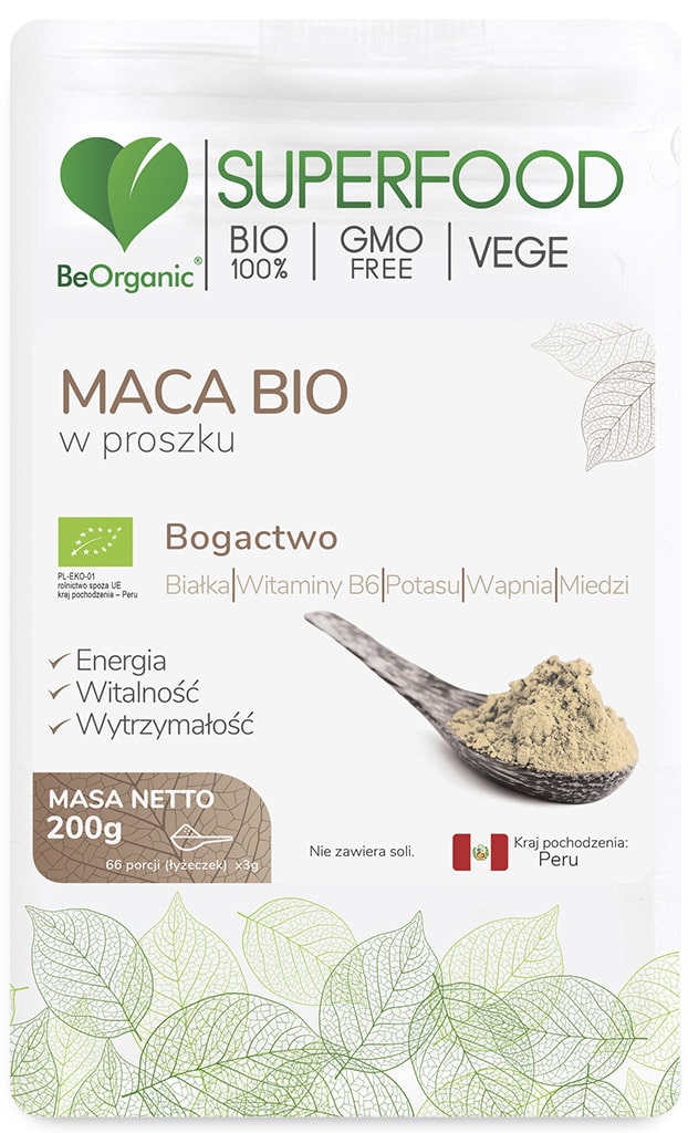 BeOrganic, Maca Bio w proszku, 200 g zdjęcie