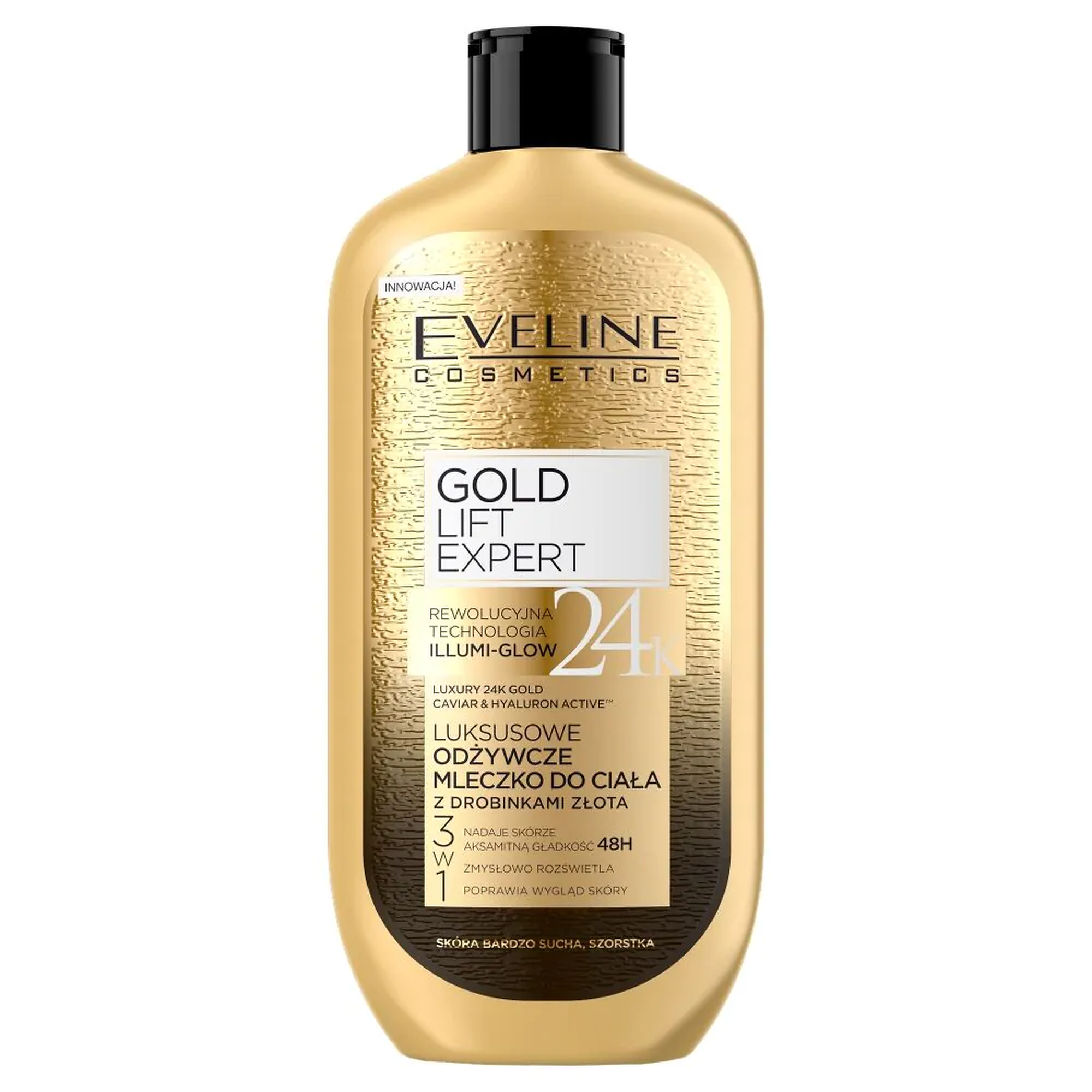 Eveline Luxury Expert 24k Gold luksusowe odżywcze mleczko do ciała z drobinkami złota 350 ml