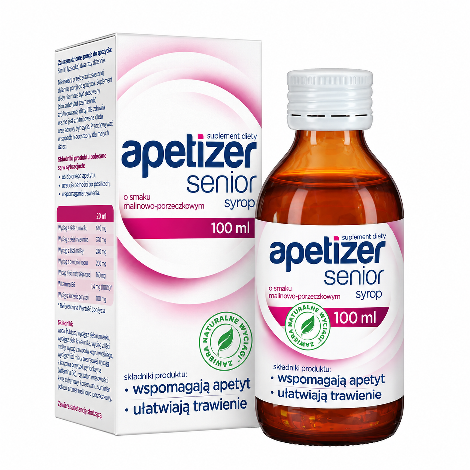 Apetizer Senior Syrop malinowo-porzeczkowy, 100 ml zdjęcie
