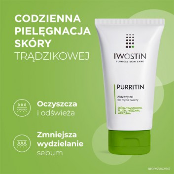 Iwostin Purritin aktywny żel do mycia twarzy 150 ml