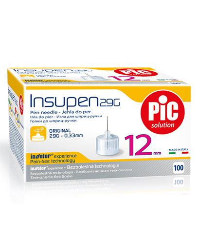 Pic Solution Insupen 29G 0,33 mm x 12 mm Igły do insuliny - 100 szt. - cena, opinie, właściwości zdjęcie