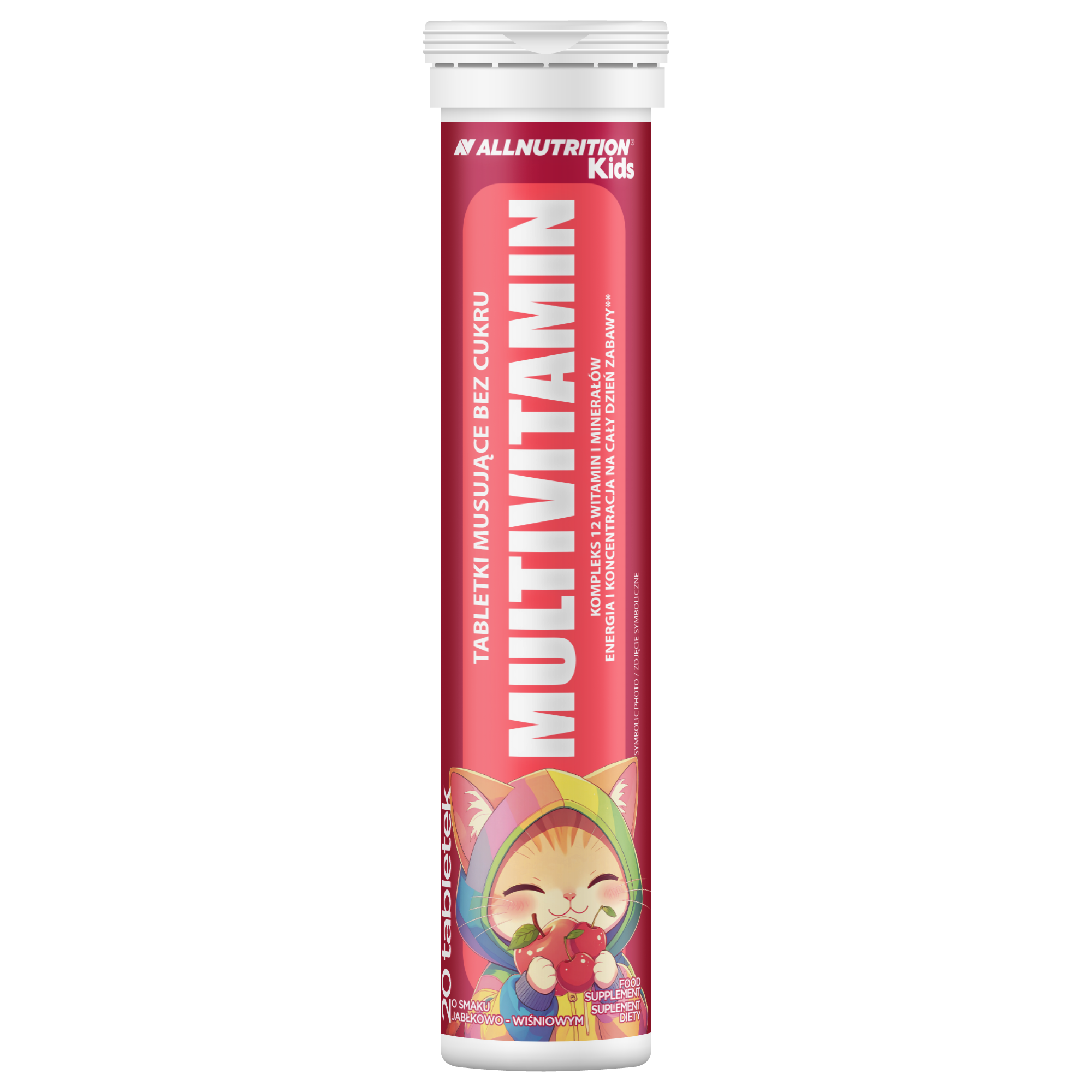 Allnutrition Kids Multiwitamina Apple Cherry, 20 tabletek zdjęcie