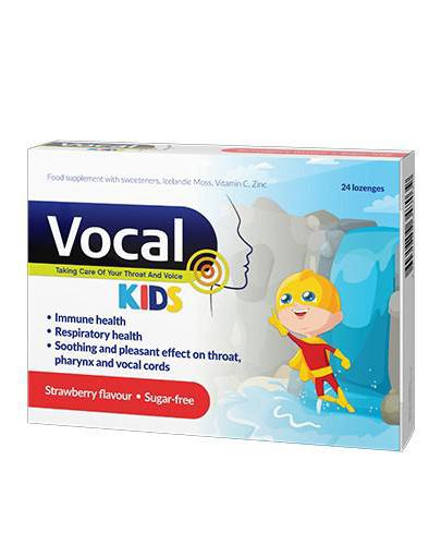 Vocal Kids pastylki do ssania o smaku truskawkowym 24 sztuki zdjęcie