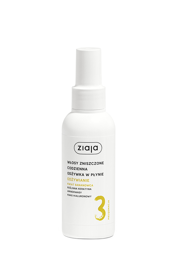 Ziaja Odżywianie Kwiat Bananowca, codzienna odżywka w płynie włosy zniszczone, 125 ml zdjęcie