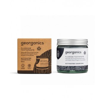 Georganics, Organiczna pasta do zębów z fluorem w słoiku, Activated Charcoal, 60 ml