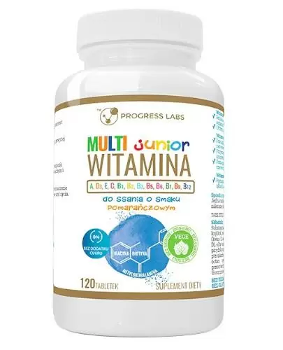 Progress Labs Multiwitamina Complex Junior 120 tabletek do ssania zdjęcie
