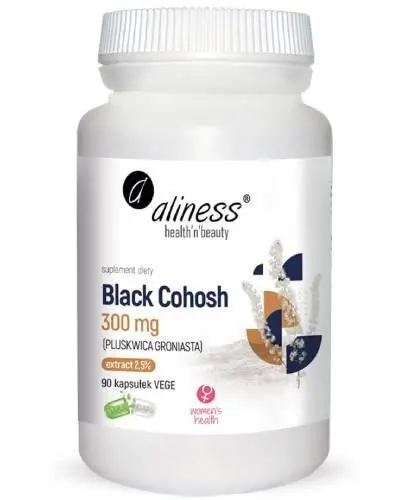 Aliness, Black Cohosh 300 mg Pluskwica Groniasta, 90 kapsułek zdjęcie