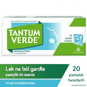 Tantum Verde 3 mg pastylki do ssania smak eukaliptusowy 20 sztuk