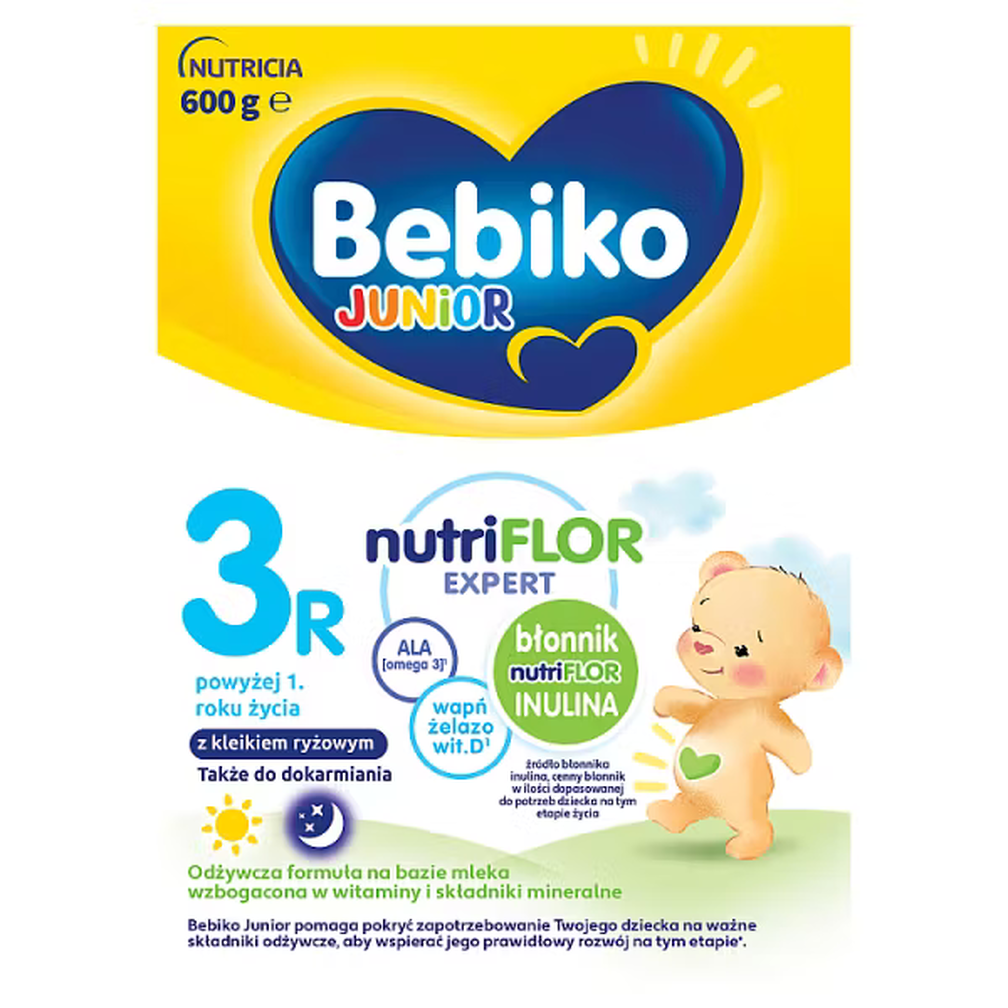 Bebiko Junior 3R Nutriflor Expert, odżywcza formuła na bazie mleka dla dzieci powyżej 1. roku życia, 600 g zdjęcie