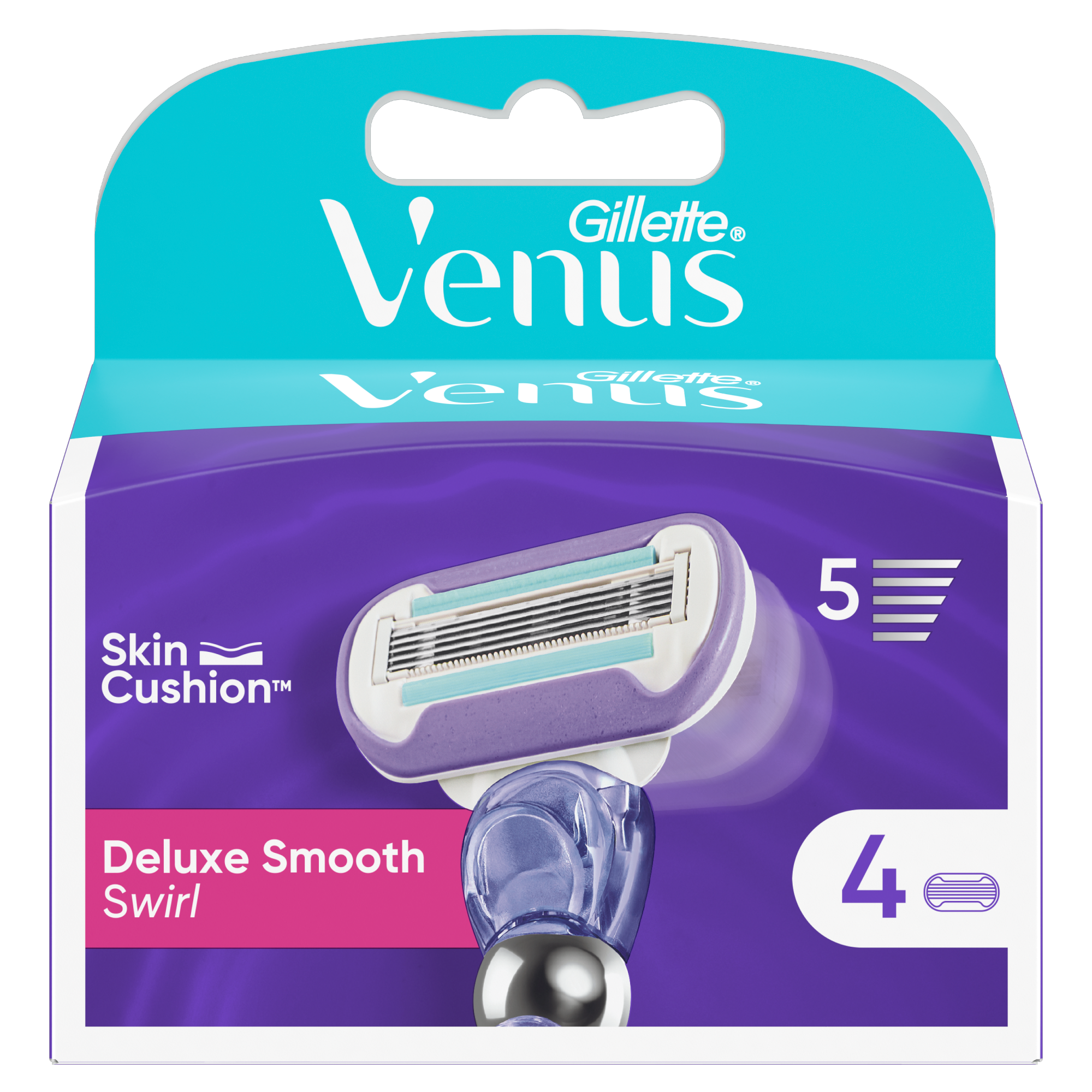 Gillette Venus 5 Deluxe Smooth Swirl Wkład do maszynki do golenia, 4 szt., cena, opinie, wskazania zdjęcie