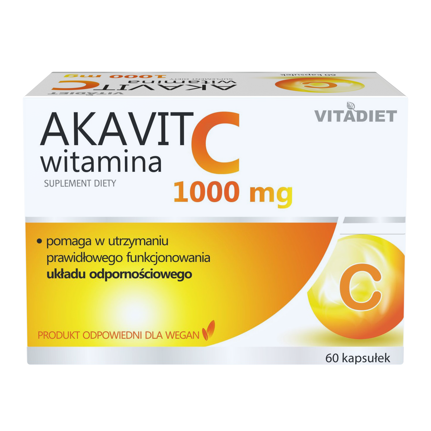 Vitadiet Akavit, Witamina C 1000 mg, kapsułki, 60 sztuk zdjęcie