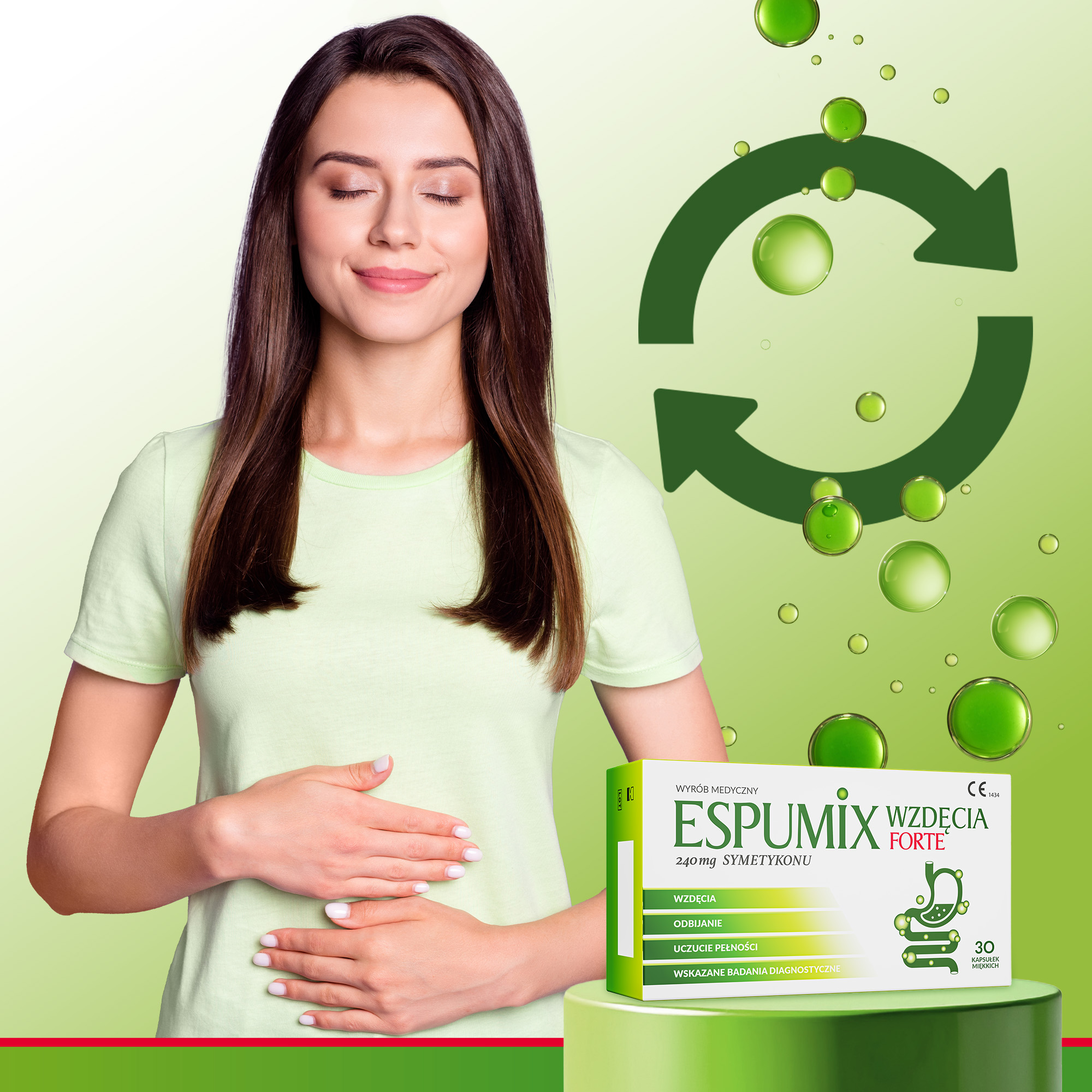 Espumix Wzdęcia Forte 240 mg symetykonu, 30 kapsułek