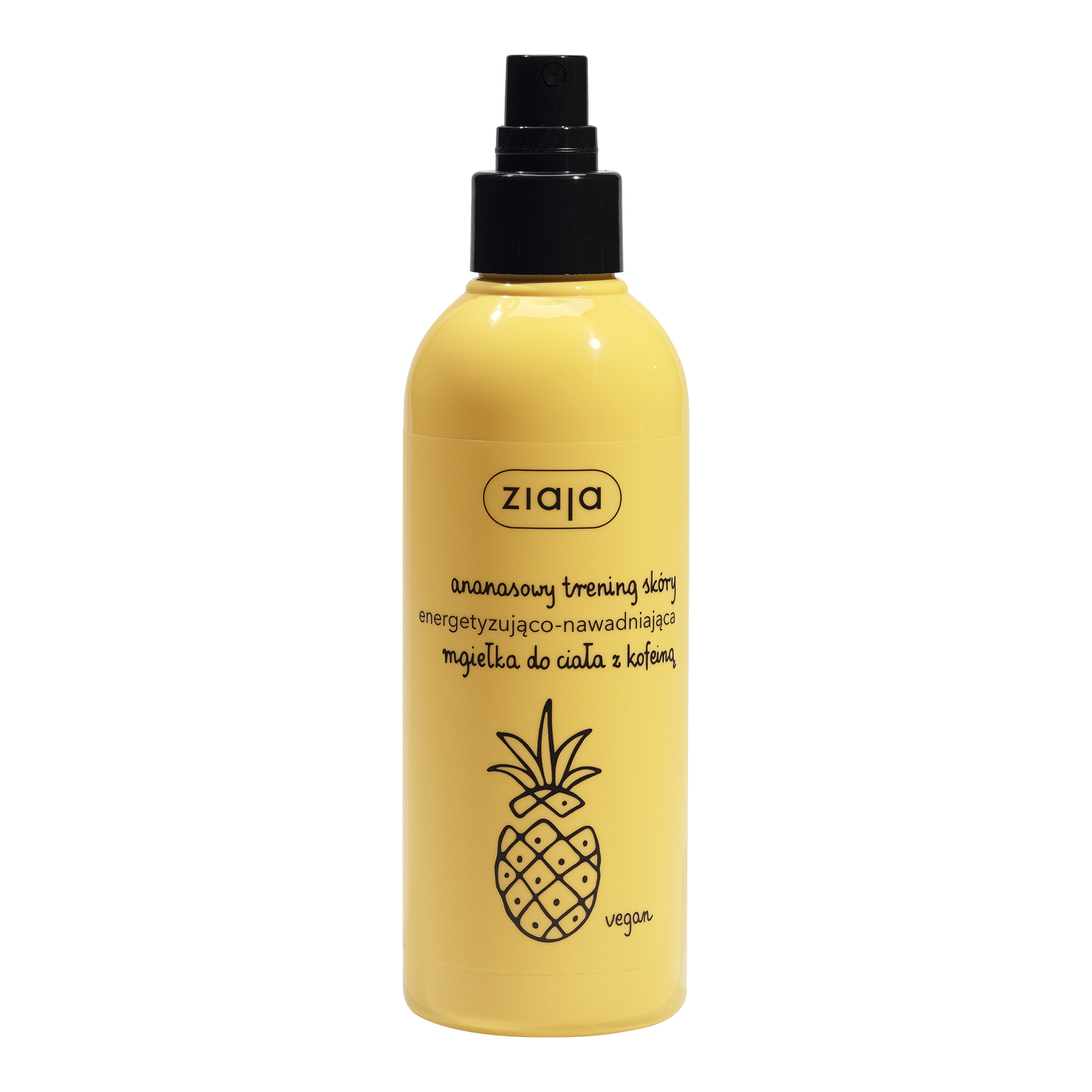 Ziaja Ananasowy trening skóry, Mgiełka do ciała z kofeiną, 200 ml zdjęcie