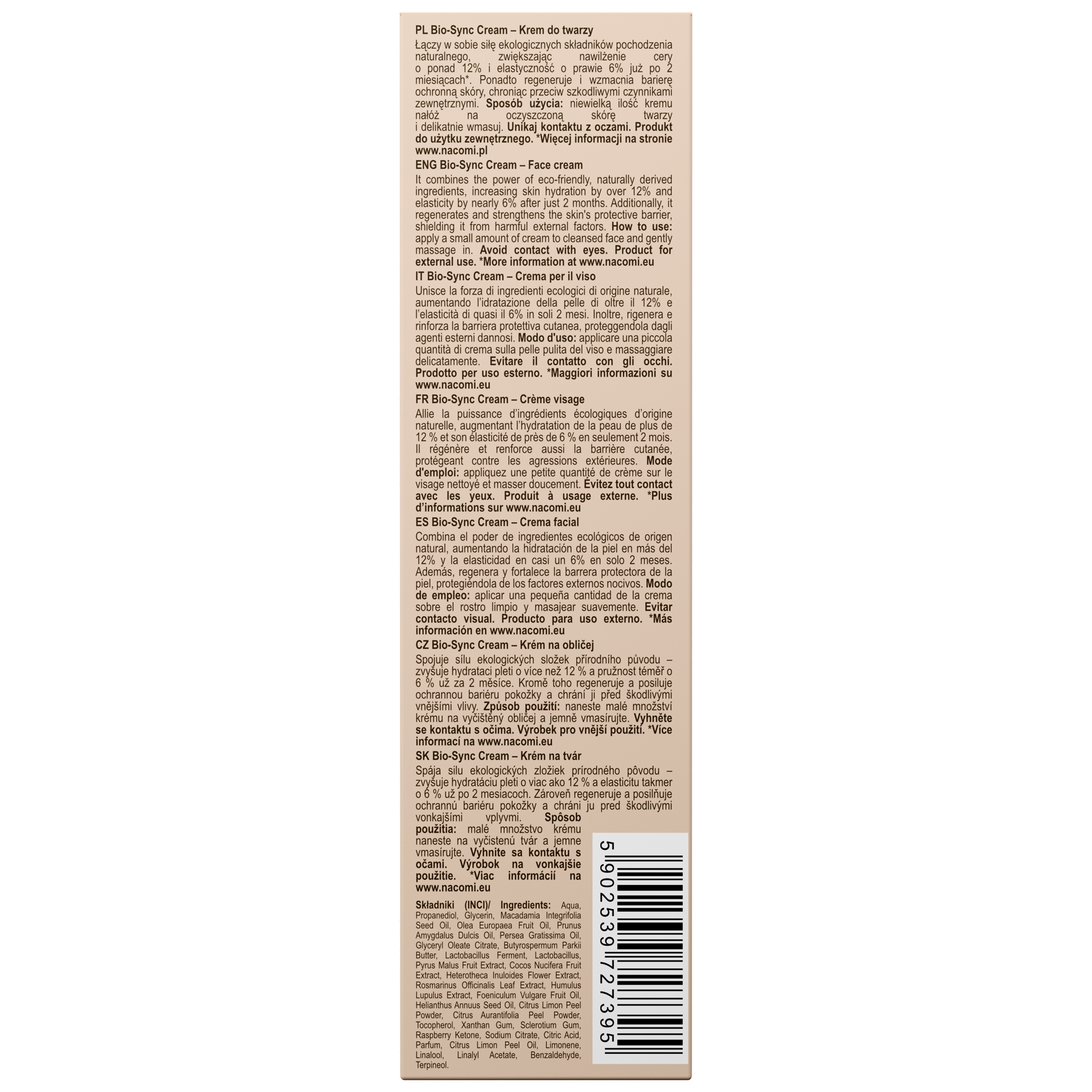 Nacomi Ethic Care Bio-Sync Cream Krem do twarzy, 50 ml