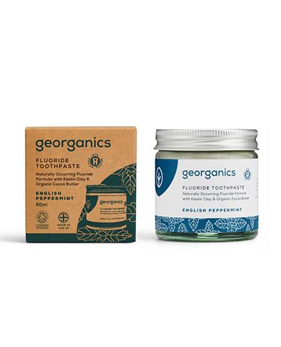 Georganics, Organiczna pasta do zębów z fluorem w słoiku, English Peppermint, 60 ml zdjęcie