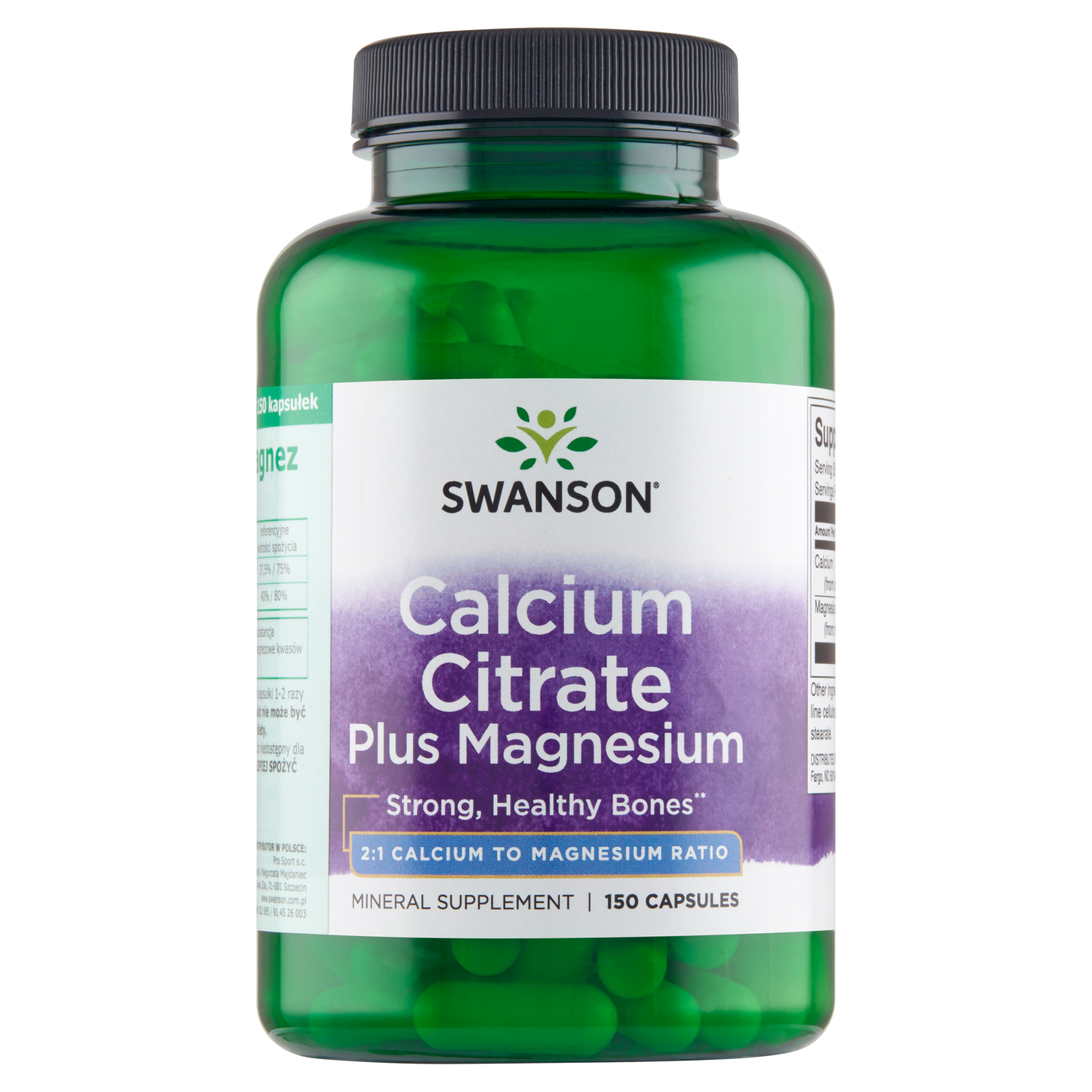 SWANSON Cytrynian wapnia + Magnez - 150 kaps. zdjęcie