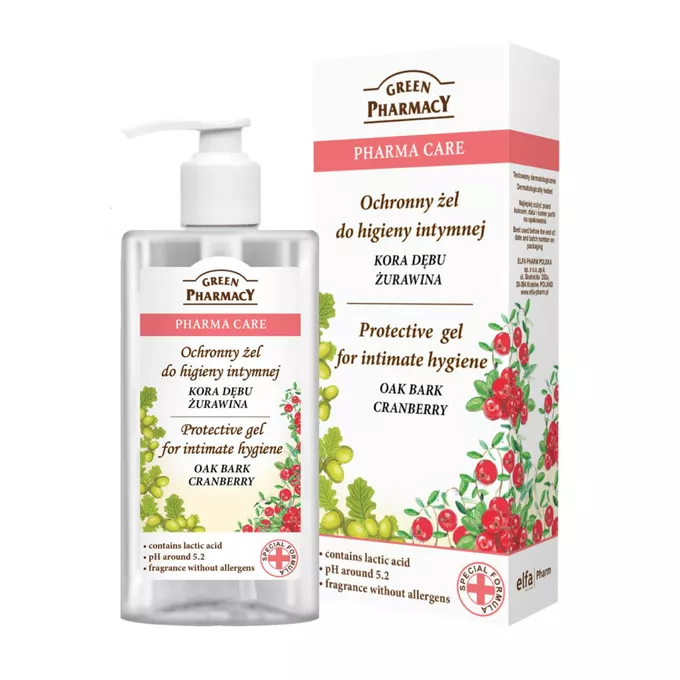 Green Pharmacy Pharma Care Ochronny żel do higieny intymnej z korą dębu i żurawiną, 300 ml zdjęcie