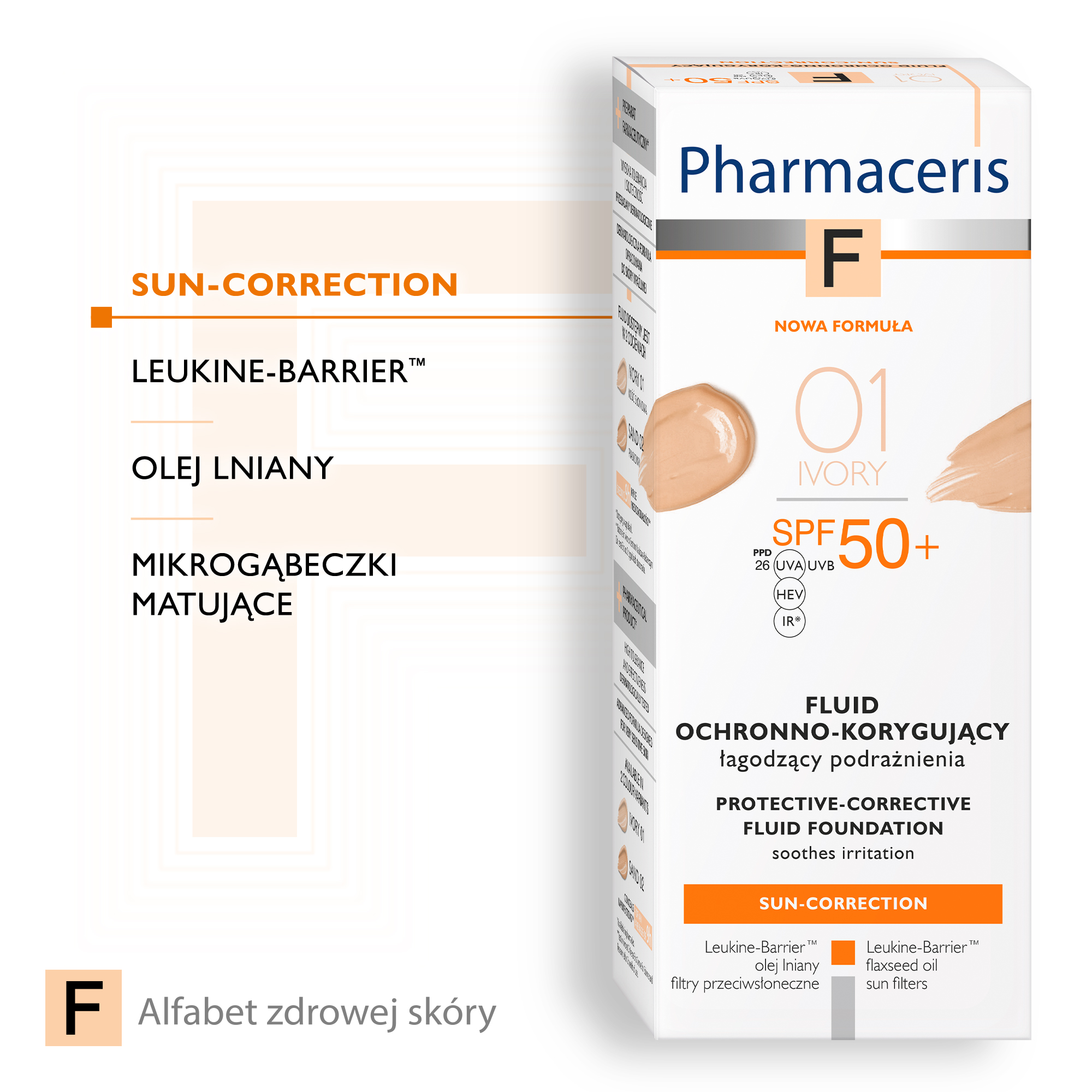 PHARMACERIS F Fluid ochronno-korygujący SPF50+ 01 ivory - 30 ml