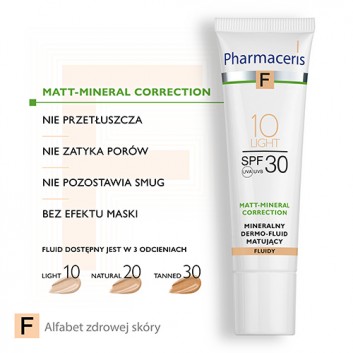Pharmaceris F mineralny dermo-fluid matujący 10 Light SPF 30 30 ml
