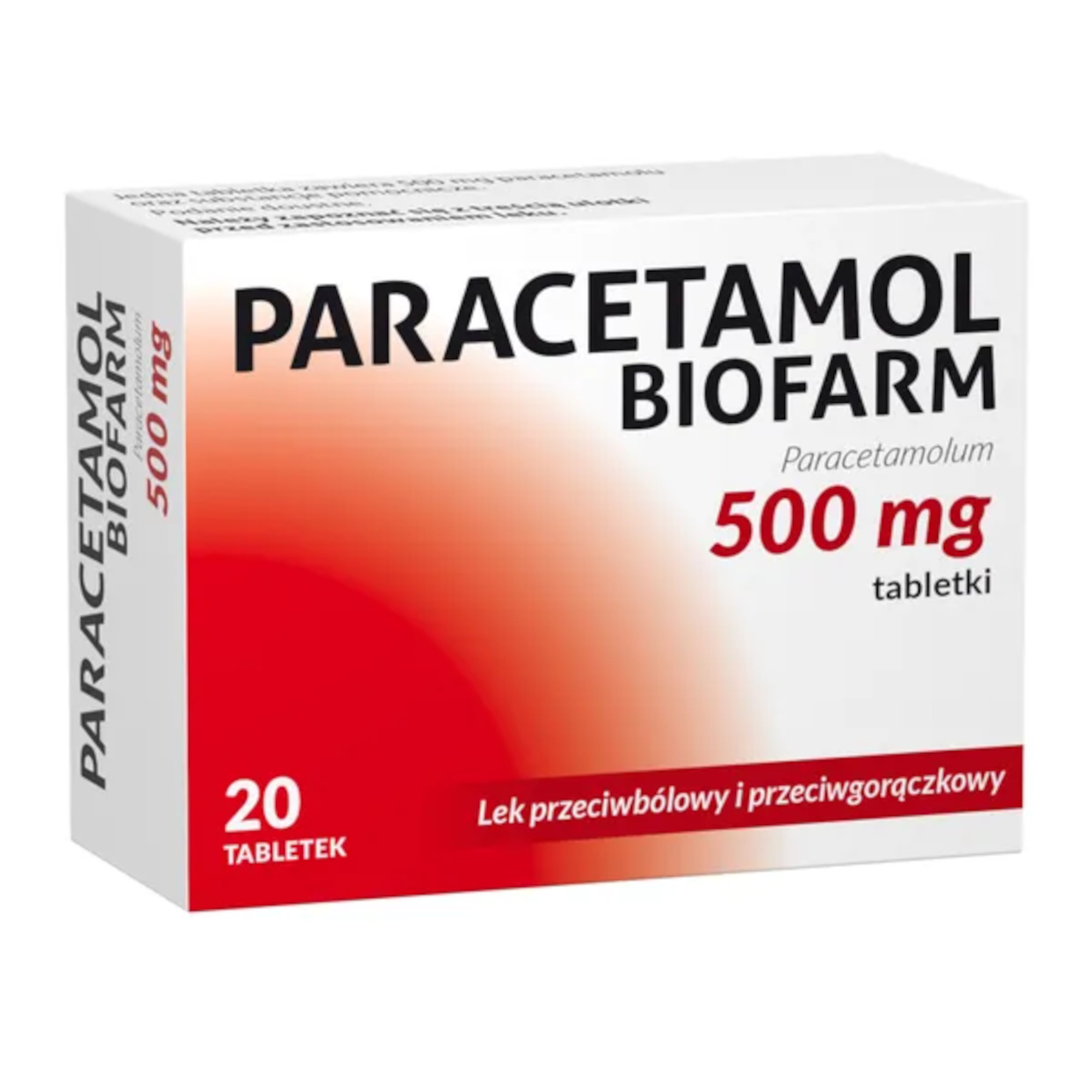 Paracetamol Biofarm 500 mg, 20 tabletek zdjęcie