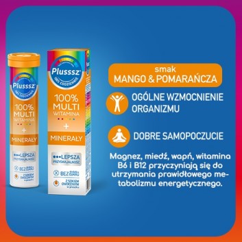Plusssz 100% Multiwitamina + Minerały 20 tabletek musujących