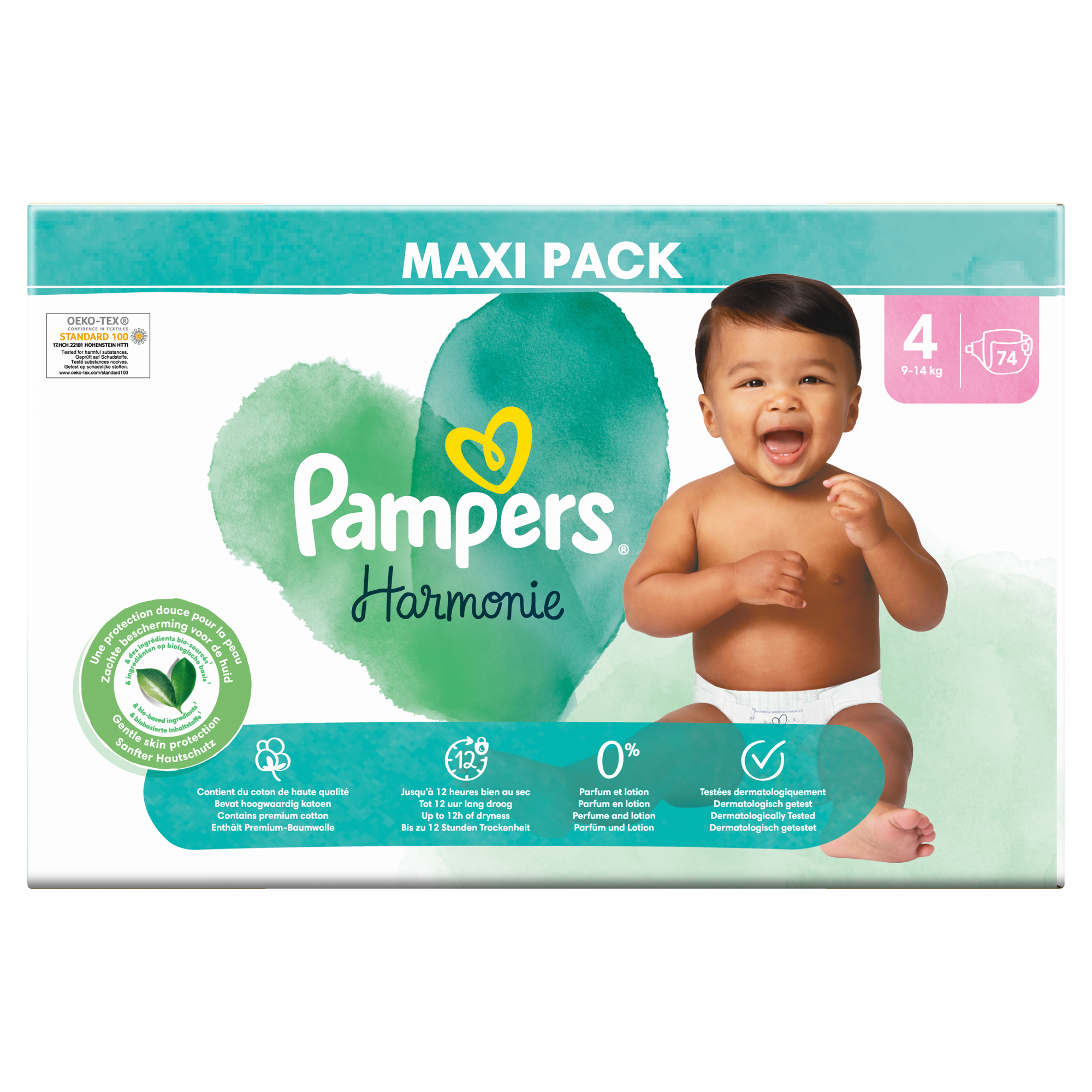Pampers Pure Harmonie 4 Pieluchy 9-14 kg, 74 sztuki zdjęcie