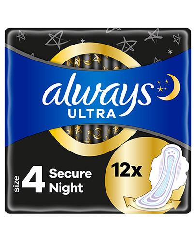 Always Ultra Secure Night 4 Podpaski ze skrzydełkami, 12 sztuk zdjęcie