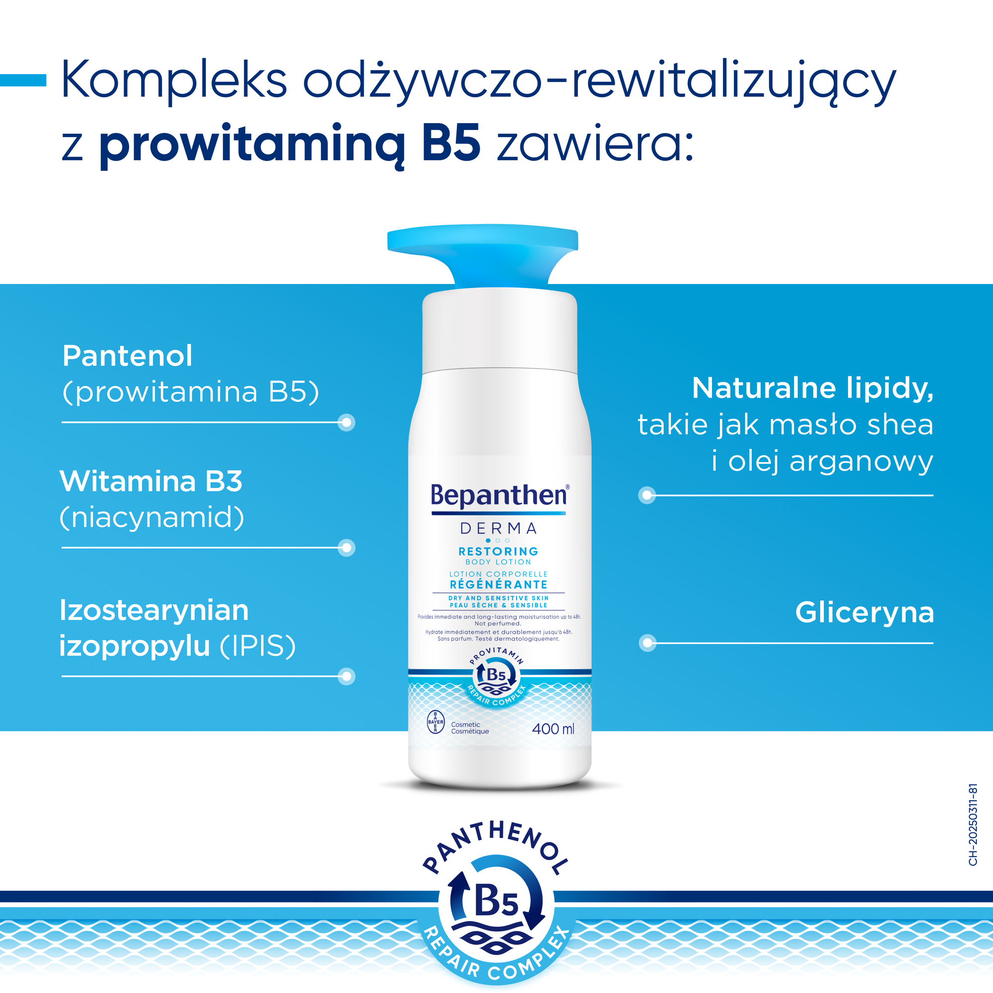 Bepanthen Derma nawilżająco-odżywczy balsam do ciała, 400 ml