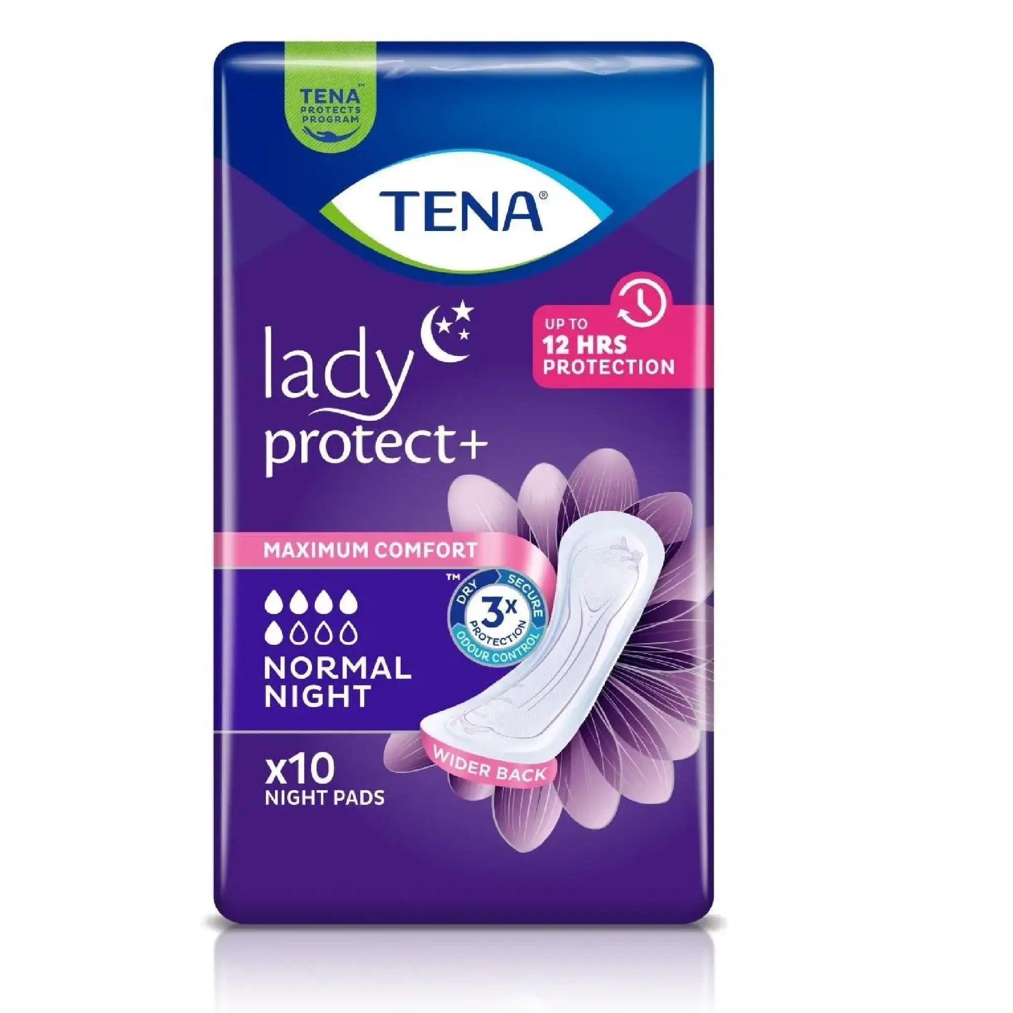 Tena Lady protect+ Normal Night, Specjalistyczne podpaski, 10 sztuk zdjęcie