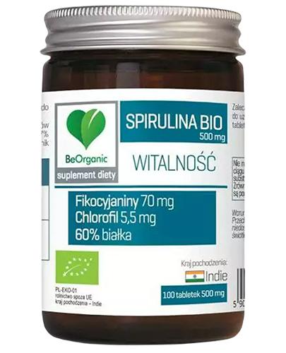 BeOrganic Spirulina 500 mg, 100 tabletek, cena, opinie, stosowanie zdjęcie