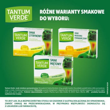 Tantum Verde smak miodowo-pomarańczowy 20 pastylek twardych
