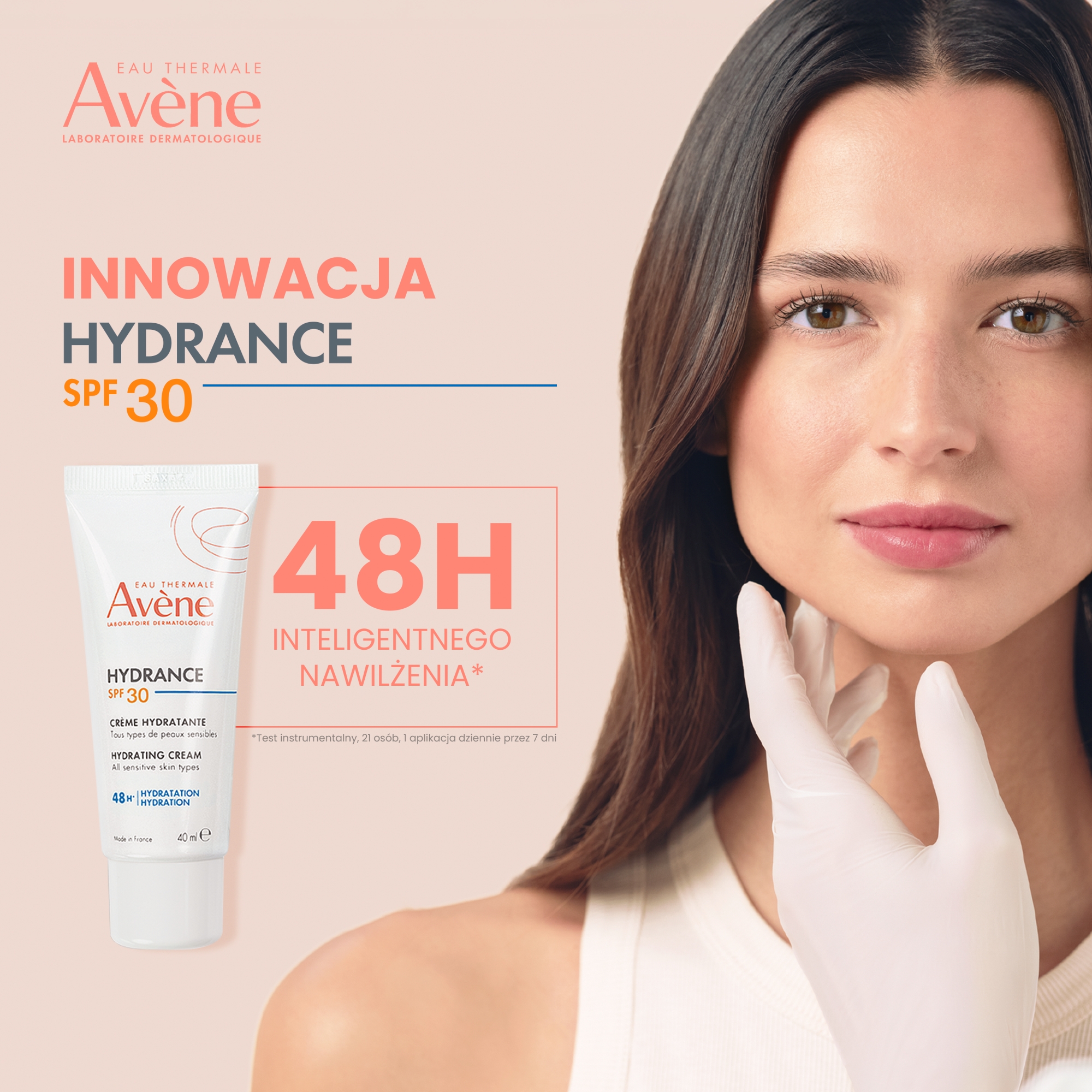Avene Hydrance, lekki krem nawilżający UV SPF 30, 40 ml