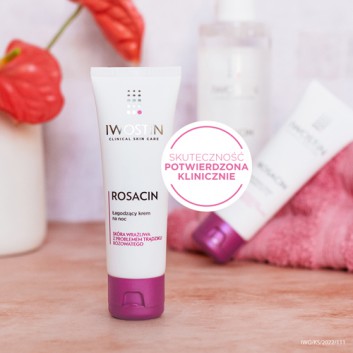 Iwostin Rosacin, krem na noc zmniejszający rumień w trądziku różowatym, 40 ml