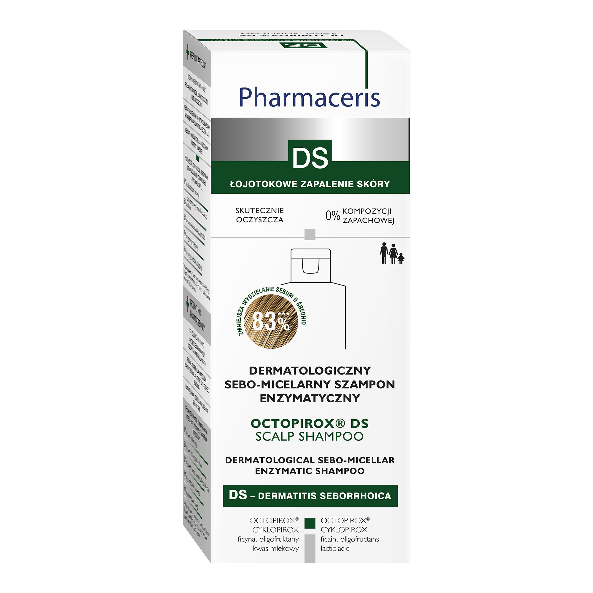 Pharmaceris Octopirox DS Szampon dermatologiczny sebo-micelarny enzymatyczny, 125 ml zdjęcie