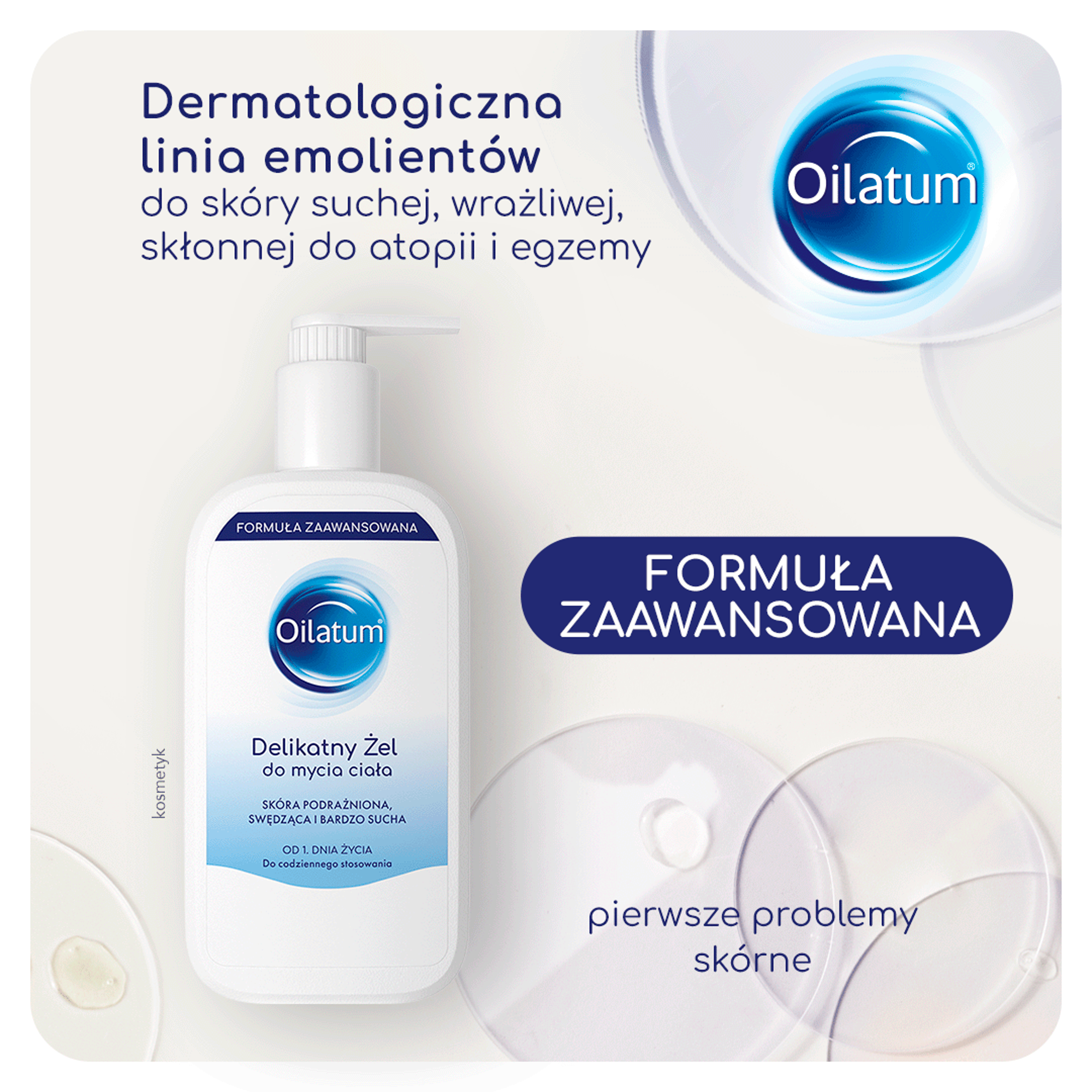 Oilatum Formuła Zaawansowana Żel do mycia ciała delikatny od 1. dnia życia, 400 ml