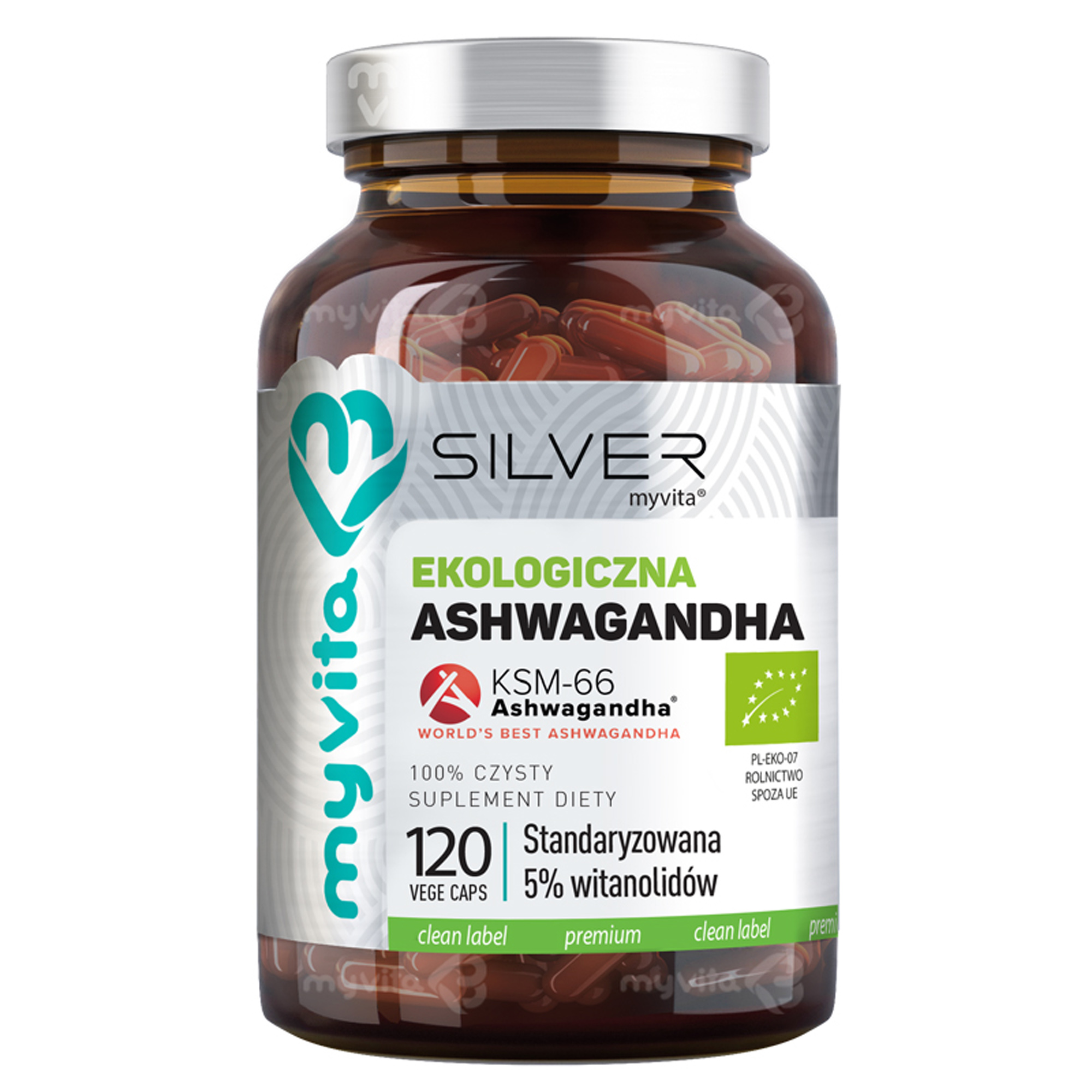 MyVita Silver Ekologiczna Ashwagandha KSM-66 - 120 kaps. zdjęcie