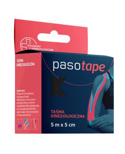 Pasotape Taśma kinezjologiczna 5 m x 5 cm Czarna, 1 sztuka zdjęcie