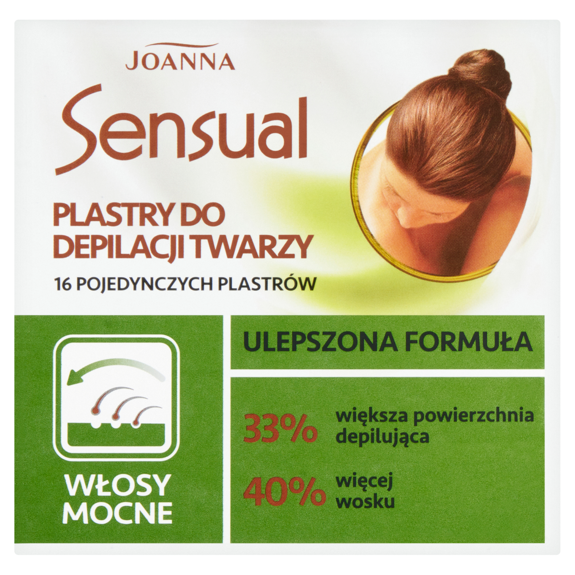 Joanna Sensual plastry do depilacji twarzy włosów mocnych + oliwka