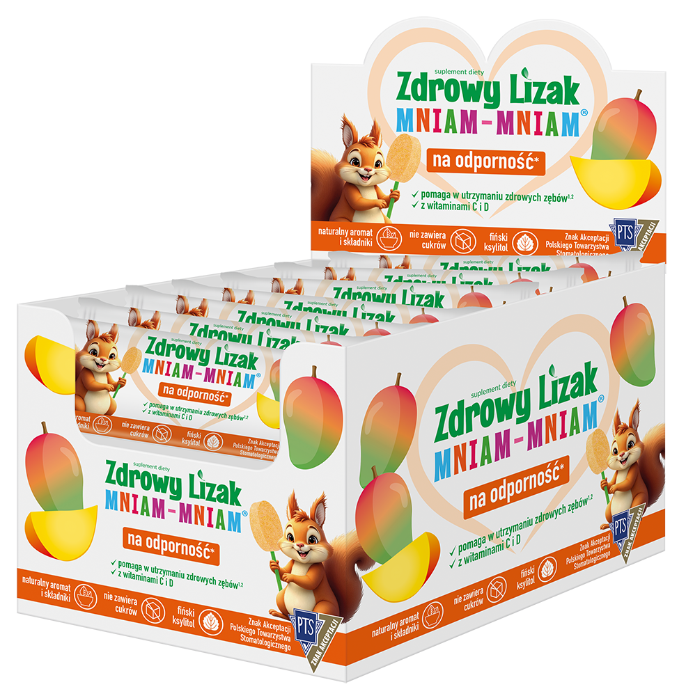 Zdrowy lizak Mniam-Mniam o smaku mango (łezka), 40 sztuk zdjęcie