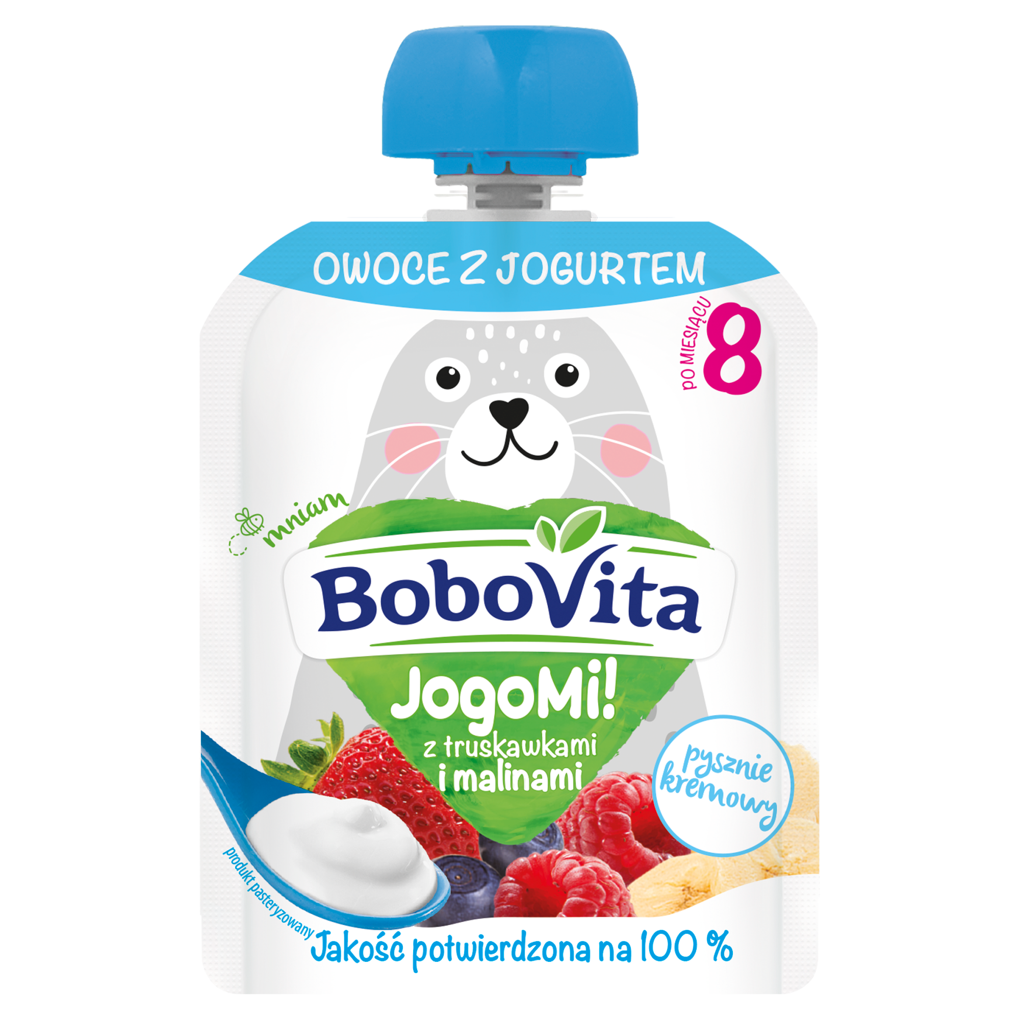 BOBOVITA JOGOMI! Deserek mleczno-owocowy z truskawkami i malinami - 80 g zdjęcie