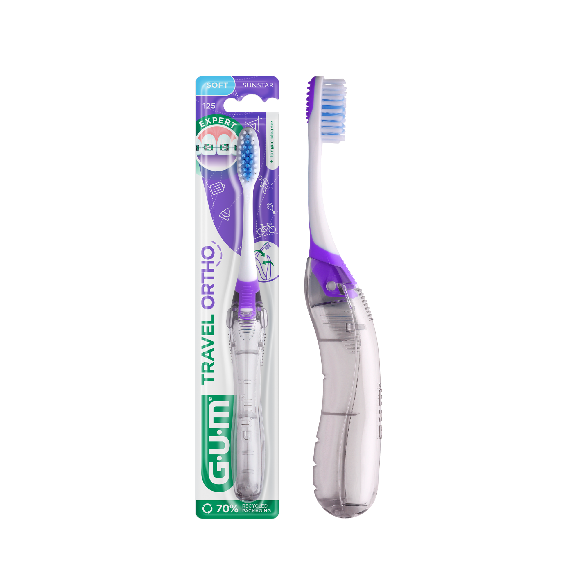 GUM Ortho Travel szczoteczka do zębów 1 sztuka zdjęcie