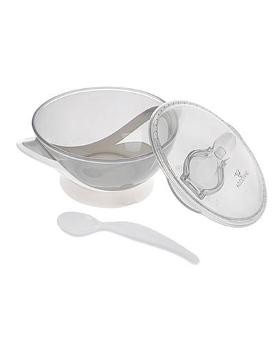 Bocioland Miseczka z łyżeczką 9m+ Szara, 360 ml zdjęcie