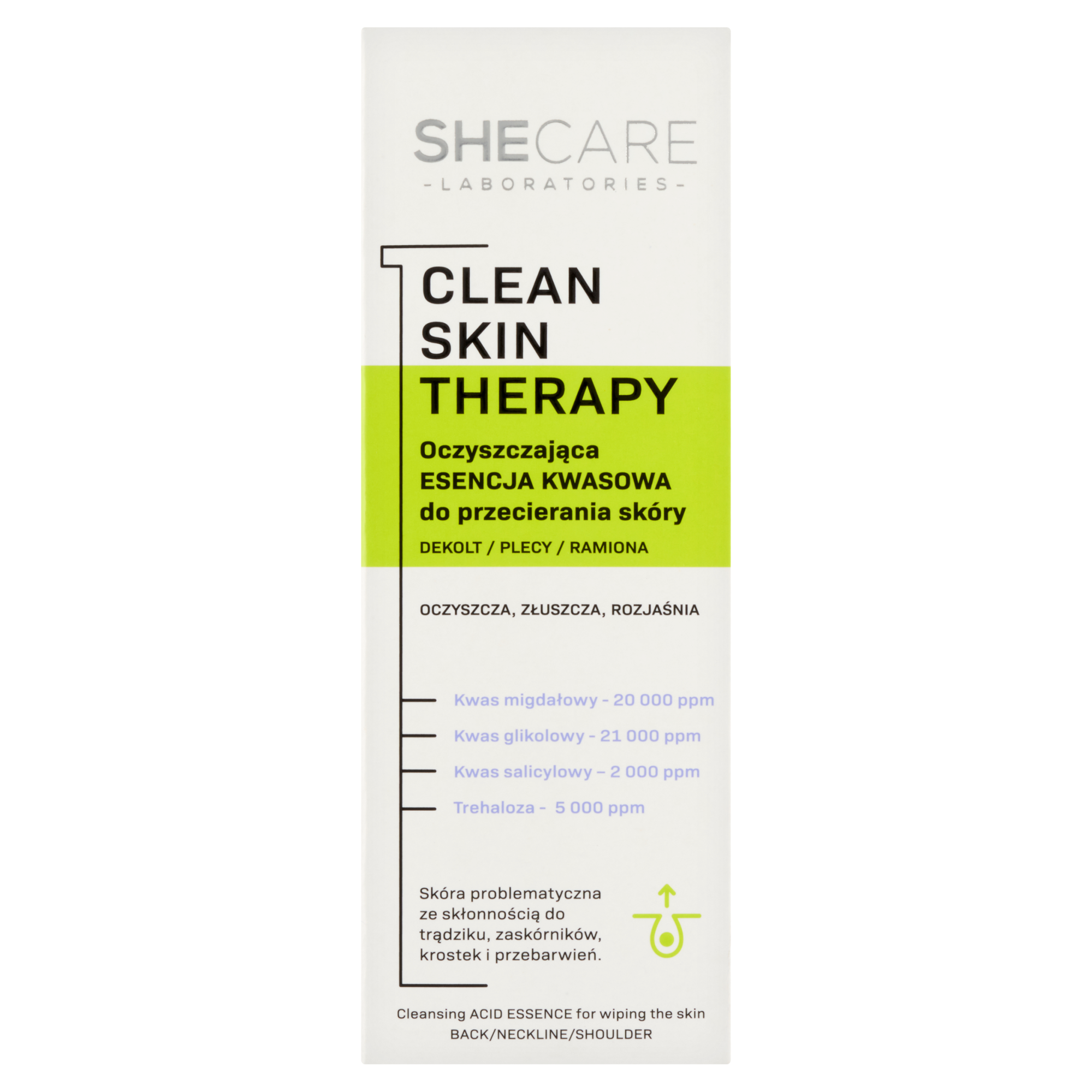 SheCare Laboratories Clean Skin Therapy, Esencja do przecierania skóry oczyszczająca kwasowa, 150 ml zdjęcie