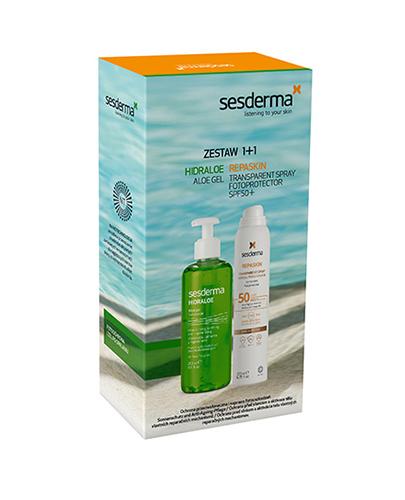 Sesderma Hidraloe żel aloesowy 250 ml + Repaskin fotoprotector spray SPF50+ 200 ml [ZESTAW] zdjęcie