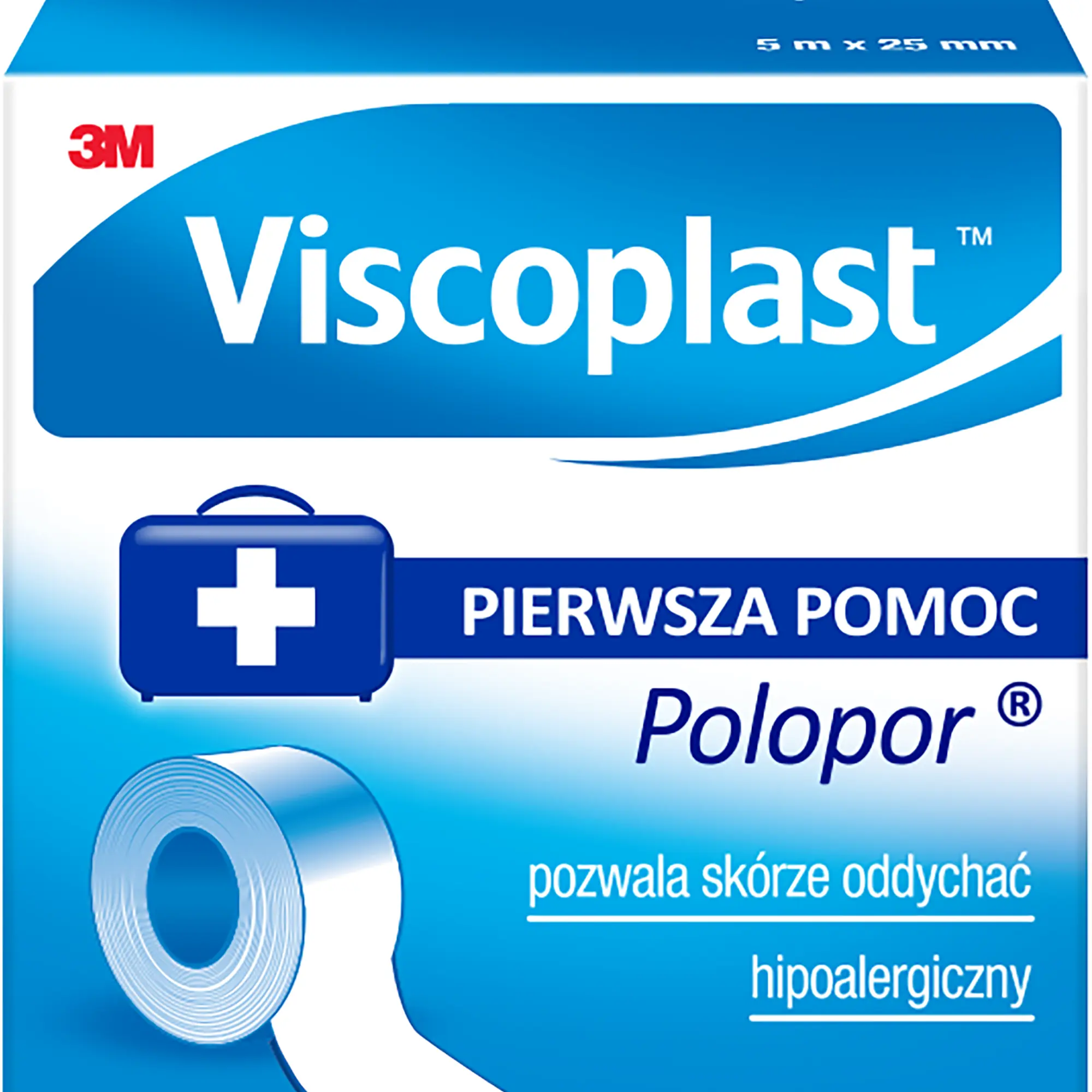 VIscoplast Pierwsza pomoc Polopor przylepiec włókninowy  5m x 25mm 1 sztuka zdjęcie