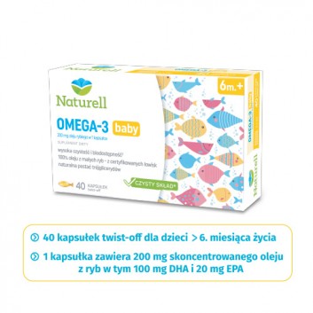 Naturell Omega 3 Baby, 40 kapsułek