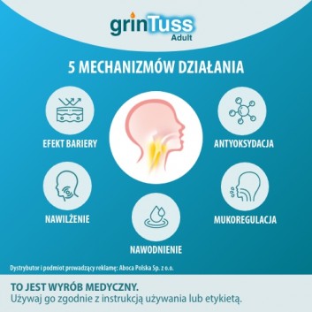 ABOCA Grintuss Adult Syrop - 128 g. Na suchy i mokry kaszel u dzieci od 12. r. ż. i dorosłych.
