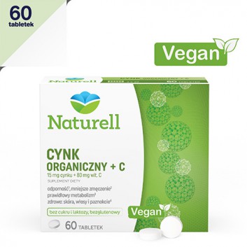 NATURELL Cynk organiczny + C - 60 tabl.